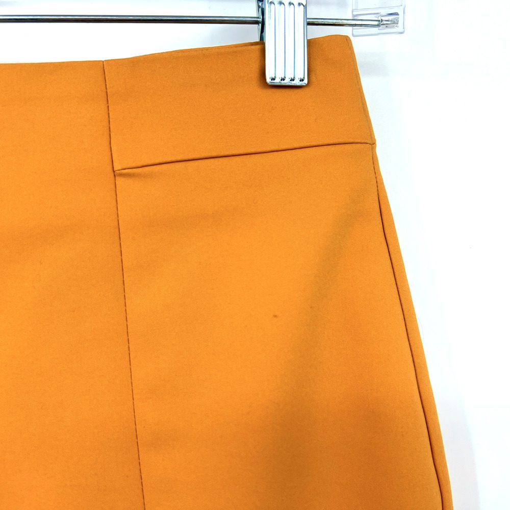 H&M Divided Womens 4 Mustard Yellow Pencil Skirt Career Workwear - Picture 2 of 6